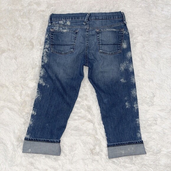 Ralph Lauren Denim Cropped Jeans Women Size 6 Medium Blue Bleached Spots Stretch - Picture 3 of 9